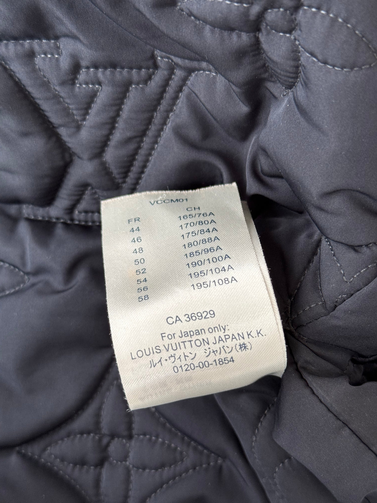 Louis Vuitton Navy Monogram Padded Jacket