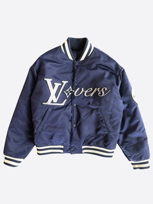 Louis Vuitton Navy & White Crystal Lovers Varsity Jacket