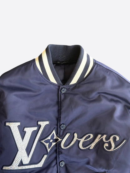 Louis Vuitton Navy & White Crystal Lovers Varsity Jacket