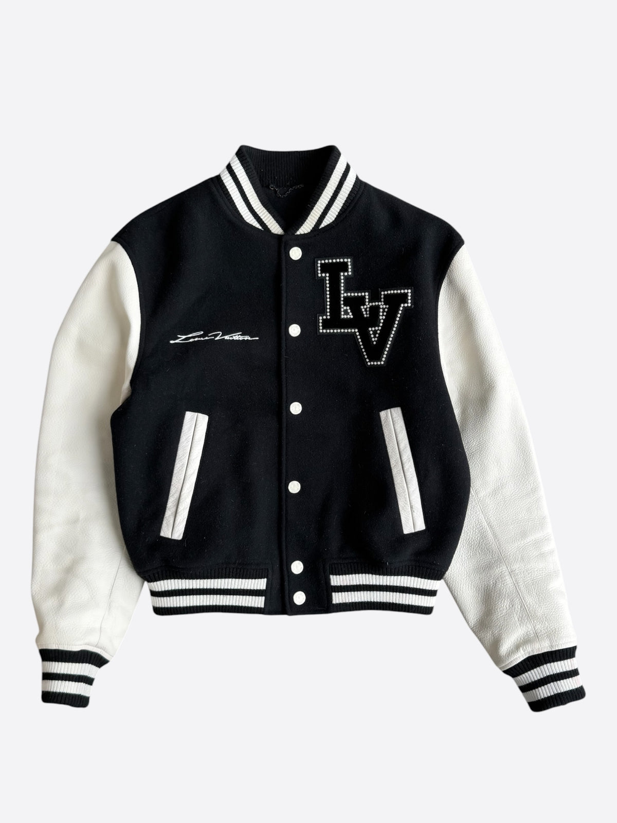 Louis Vuitton Black & White Signature Studded Varsity