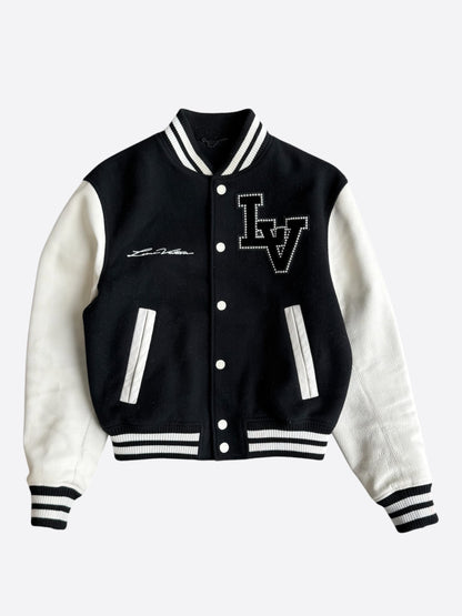 Louis Vuitton Black & White Signature Studded Varsity