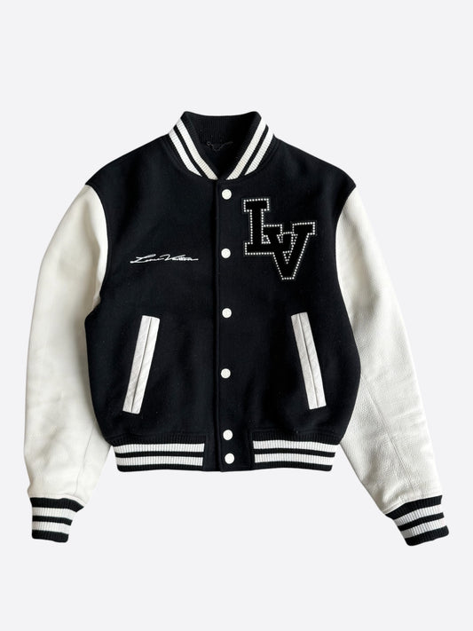 Louis Vuitton Black & White Signature Studded Varsity