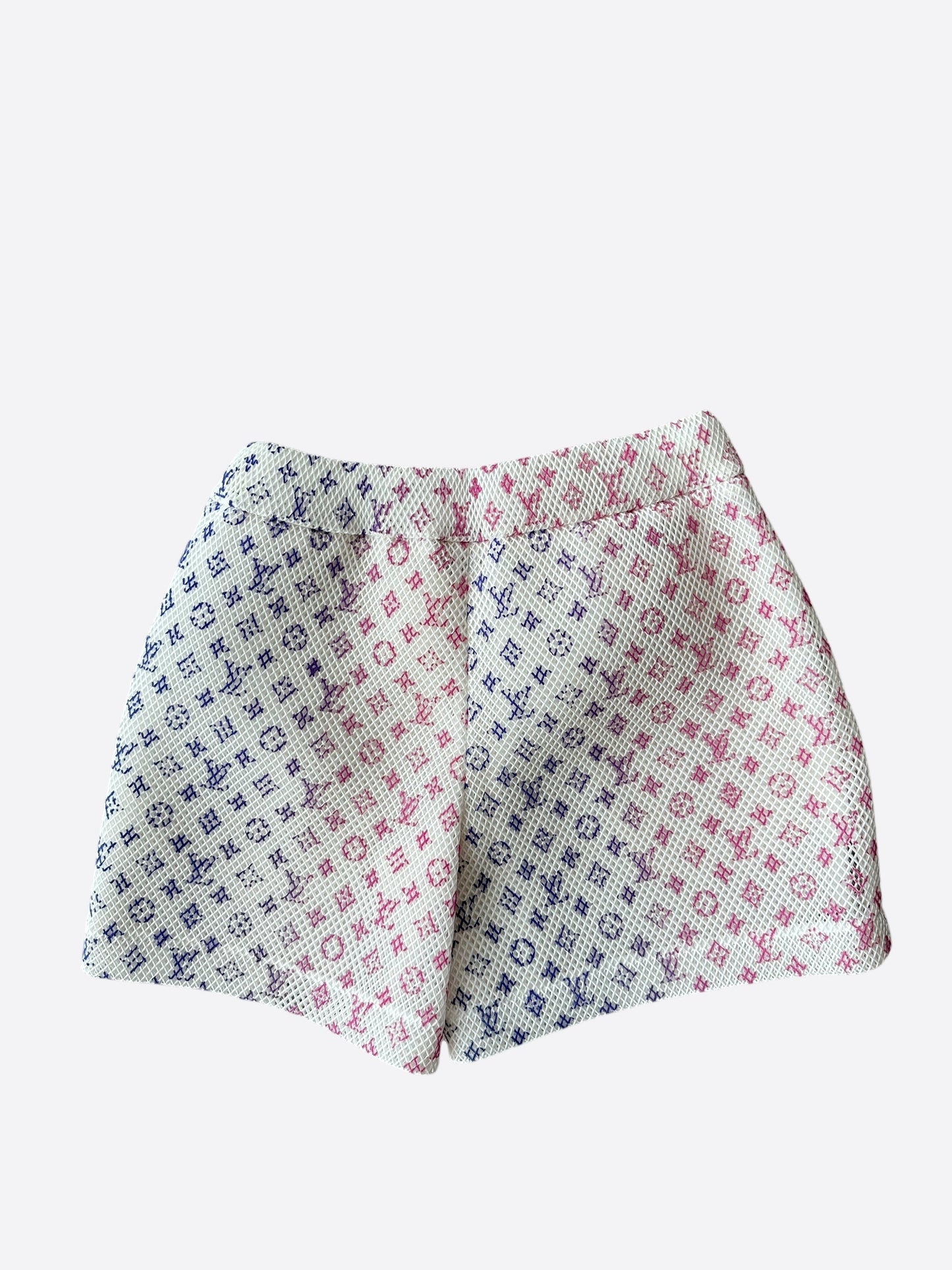 Louis Vuitton White Rainbow Monogram Mesh Shorts