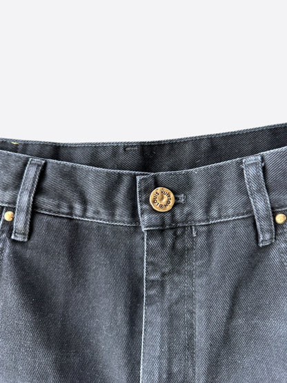 Louis Vuitton Washed Black Monogram Carpenter Shorts