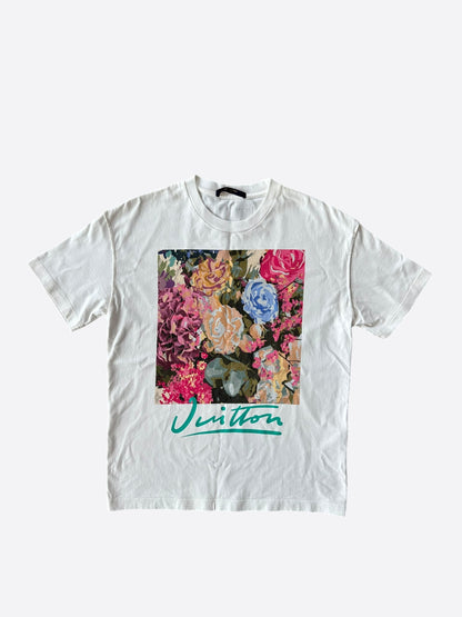 Louis Vuitton White Flower Tapestry T-Shirt