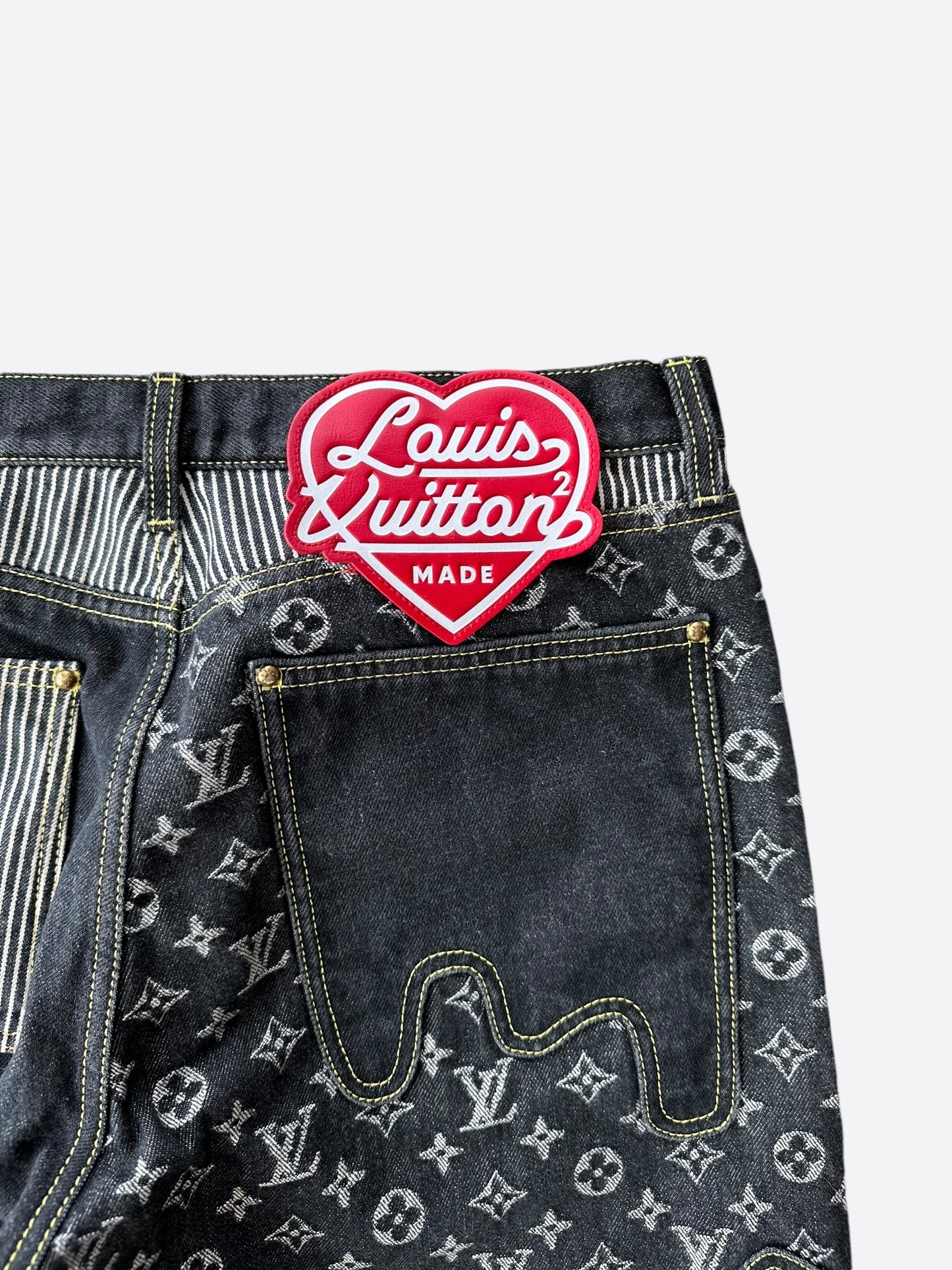 Louis Vuitton Nigo Black & Grey Monogram Crazy Jeans