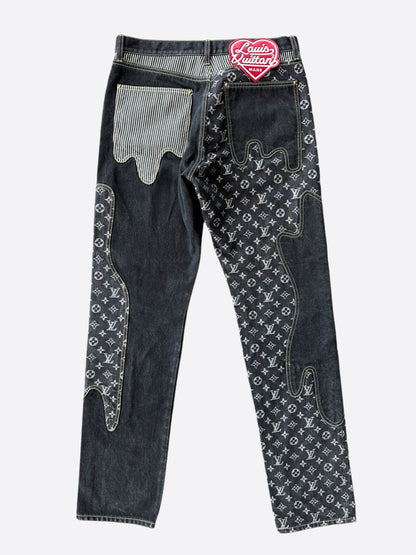 Louis Vuitton Nigo Black & Grey Monogram Crazy Jeans