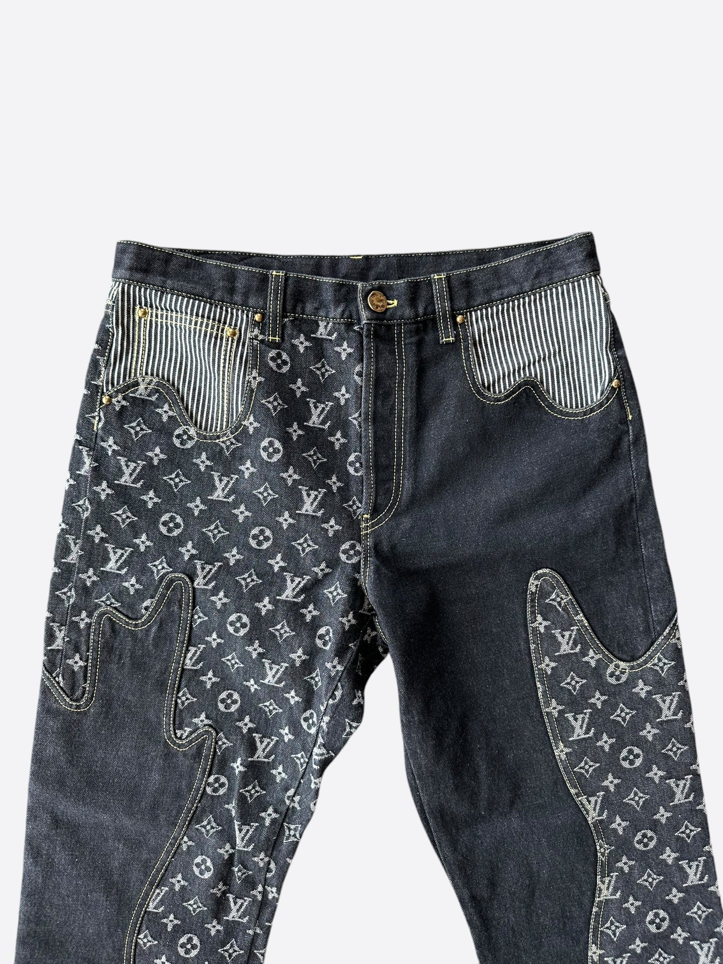 Louis Vuitton Nigo Black & Grey Monogram Crazy Jeans