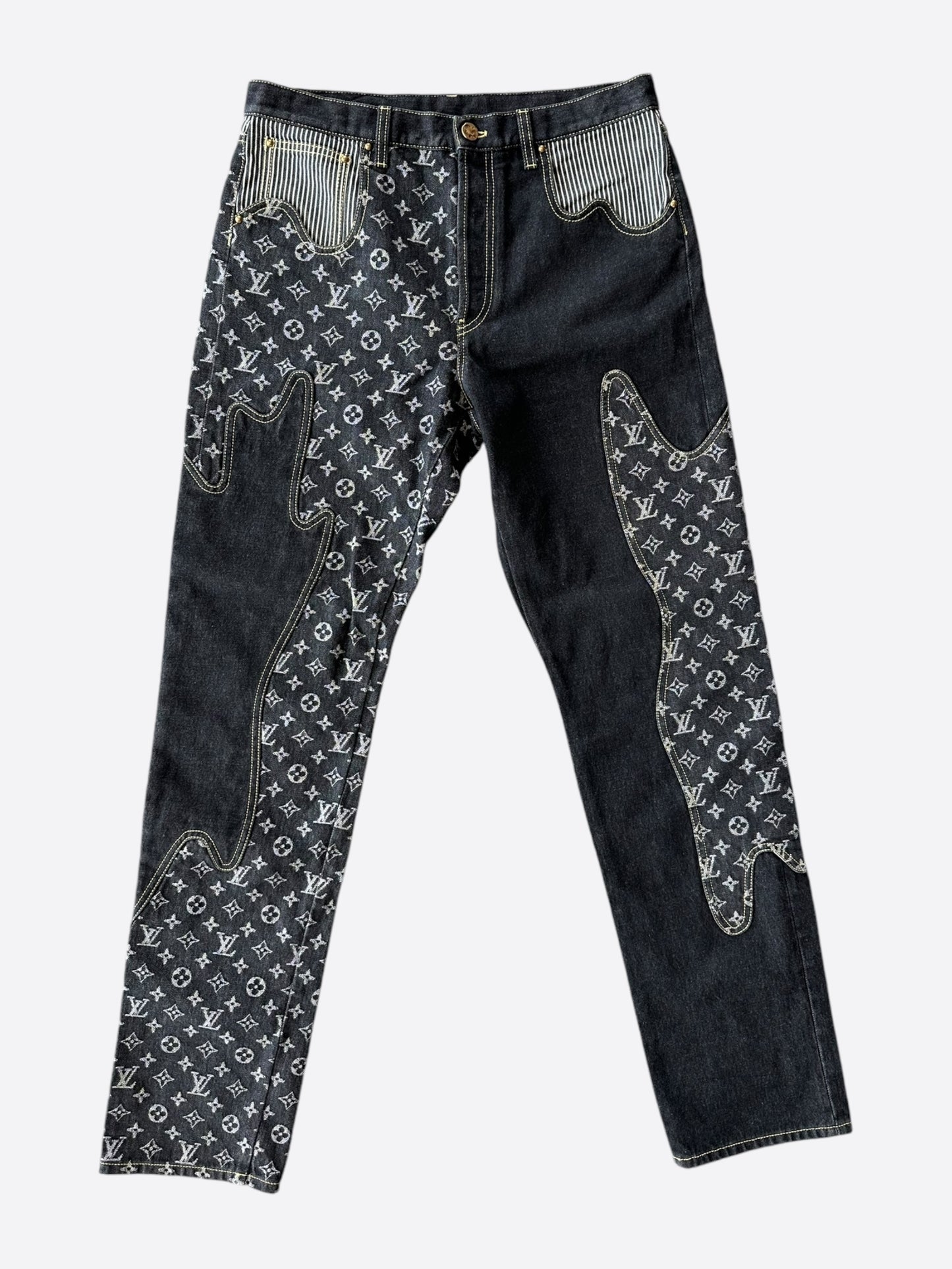 Louis Vuitton Nigo Black & Grey Monogram Crazy Jeans