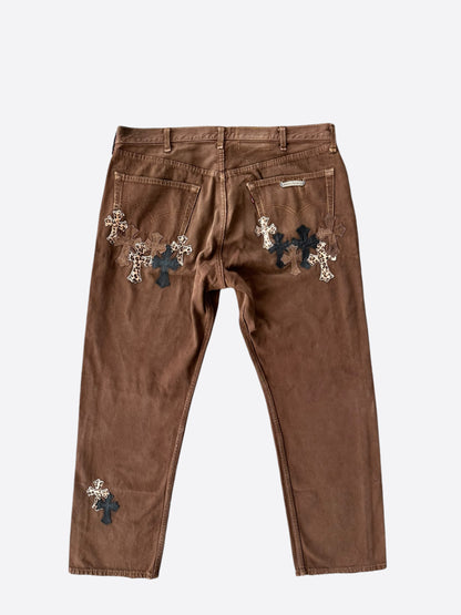 Chrome Hearts Levi's Brown NYFW Cross Patch Jeans