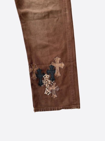 Chrome Hearts Levi's Brown NYFW Cross Patch Jeans