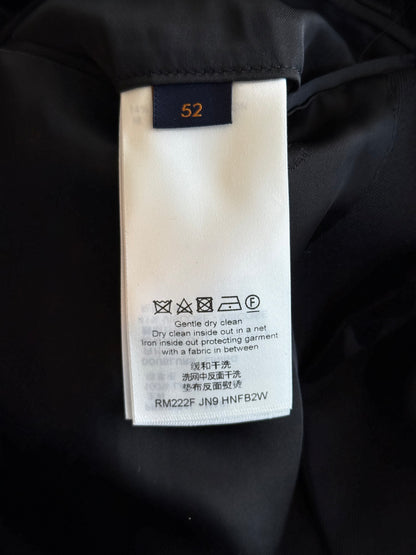 Louis Vuitton Black Flocked Floral Blouson Jacket