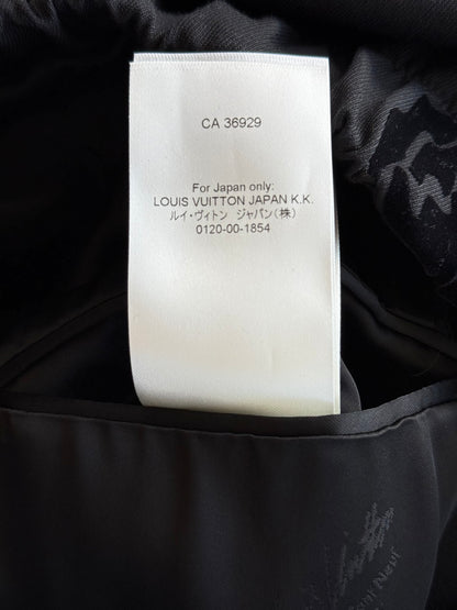 Louis Vuitton Black Flocked Floral Blouson Jacket
