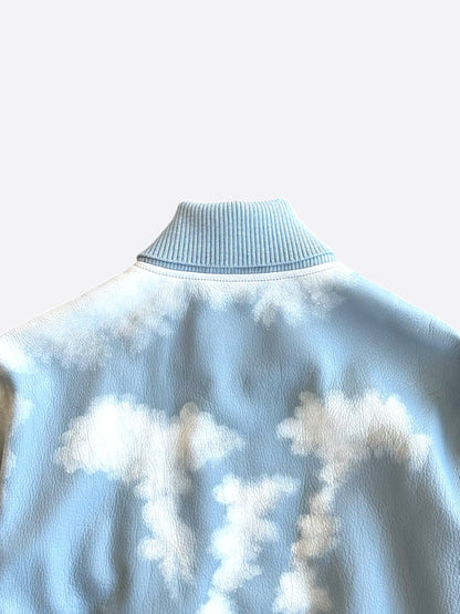 Louis Vuitton Blue & White Cloud Logo Leather Jacket