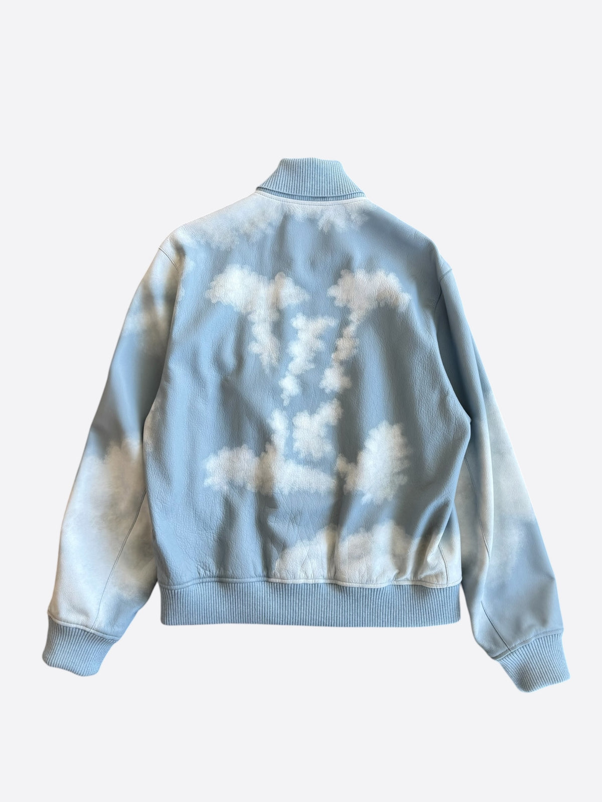 Louis Vuitton Blue & White Cloud Logo Leather Jacket