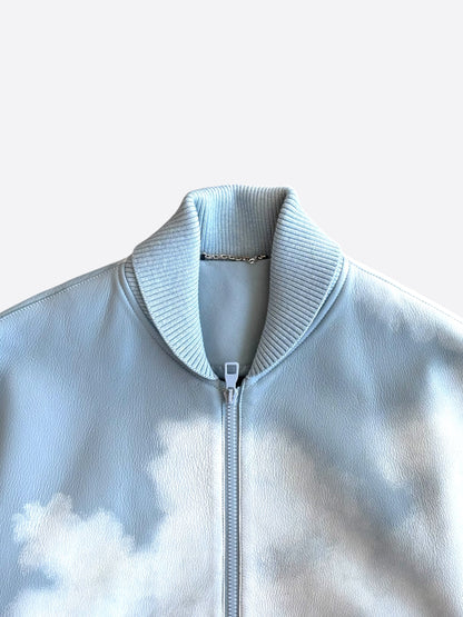 Louis Vuitton Blue & White Cloud Logo Leather Jacket