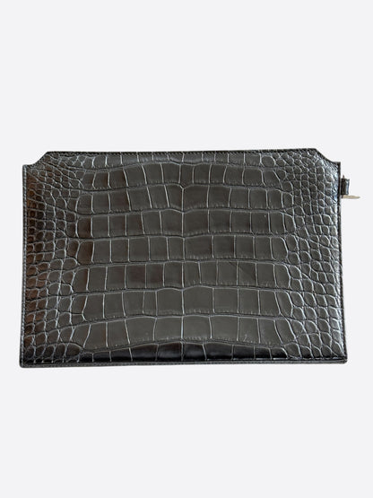 Dior Black Crocodile Clutch Bag