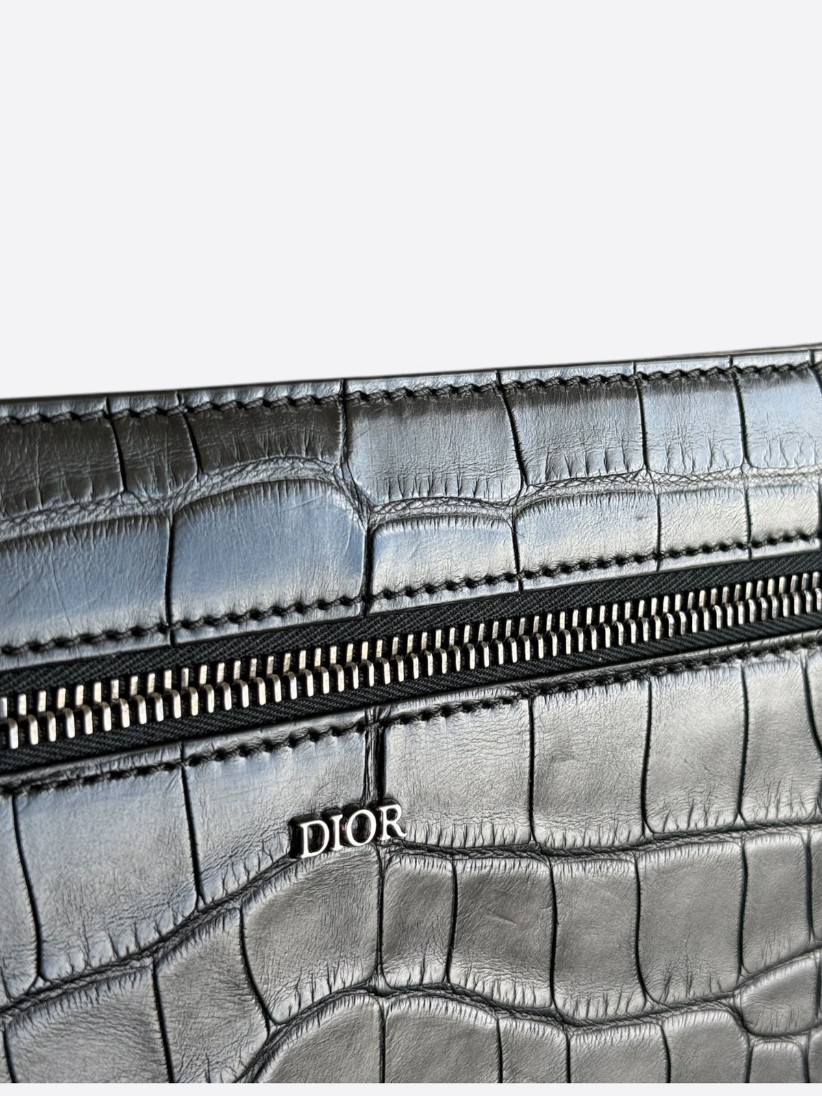 Dior Black Crocodile Clutch Bag