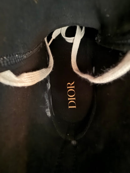 Dior Beige & Blue Oblique Tapestry B23 High Top Sneakers