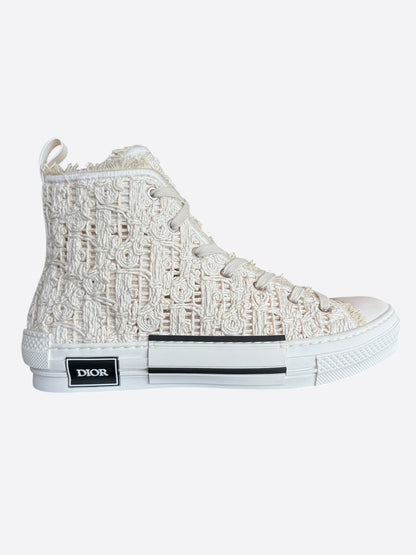 Dior Beige Macrame Oblique B23 High Top Sneakers