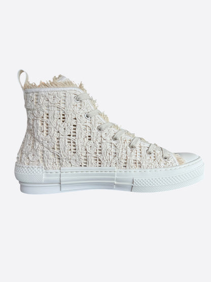 Dior Beige Macrame Oblique B23 High Top Sneakers