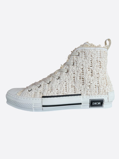 Dior Beige Macrame Oblique B23 High Top Sneakers