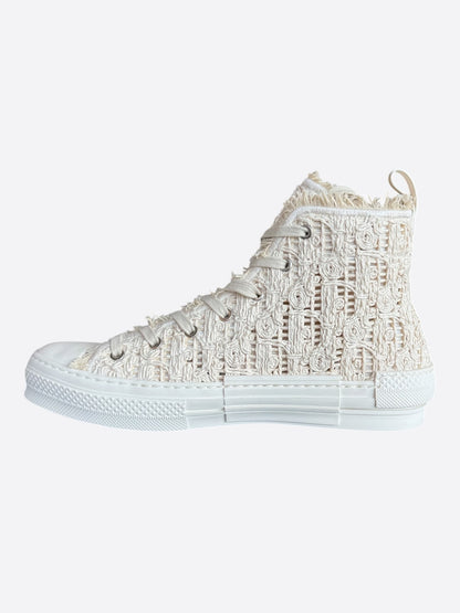 Dior Beige Macrame Oblique B23 High Top Sneakers