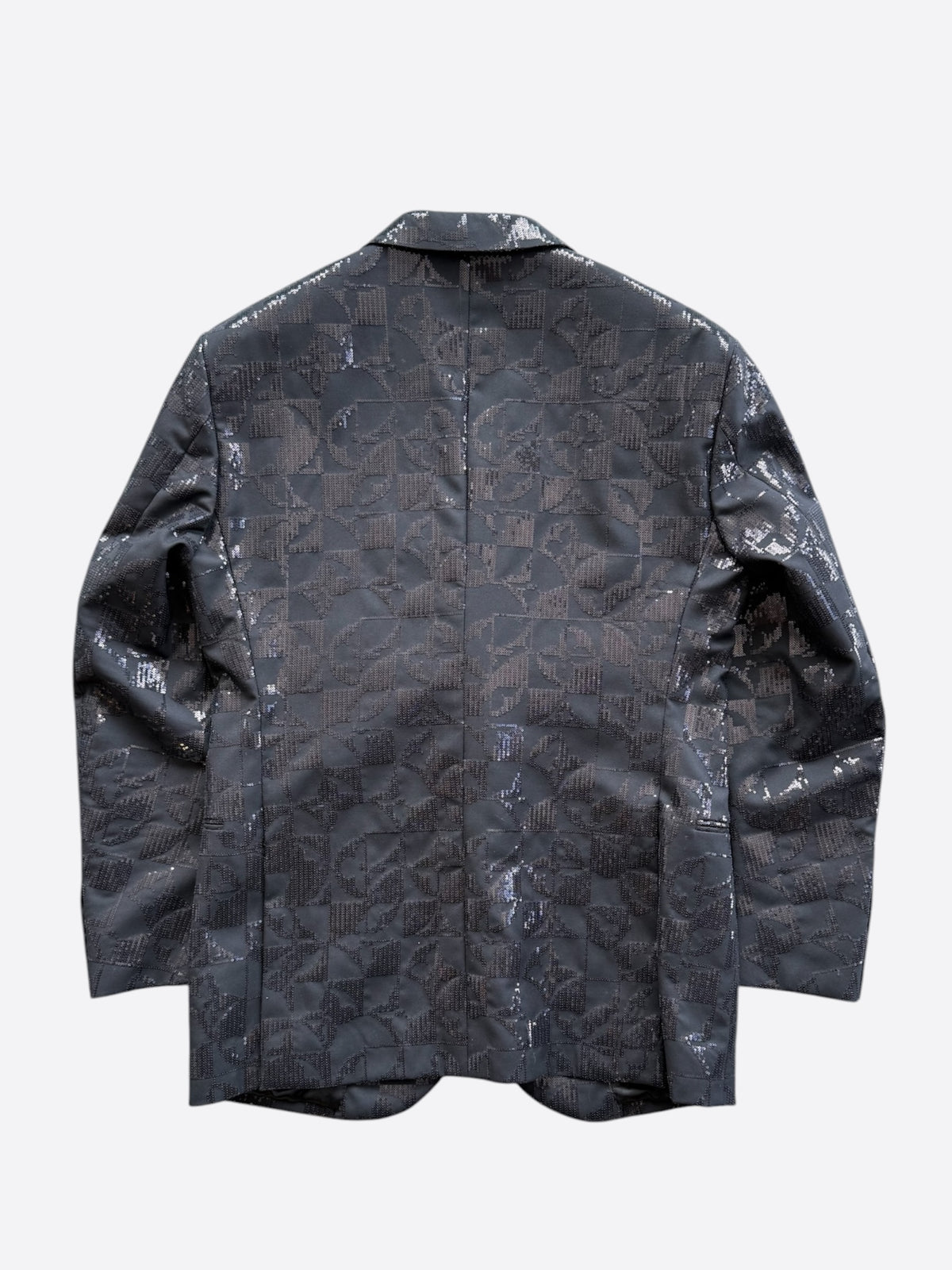 Louis Vuitton Black Sequin Monogram Blazer Jacket