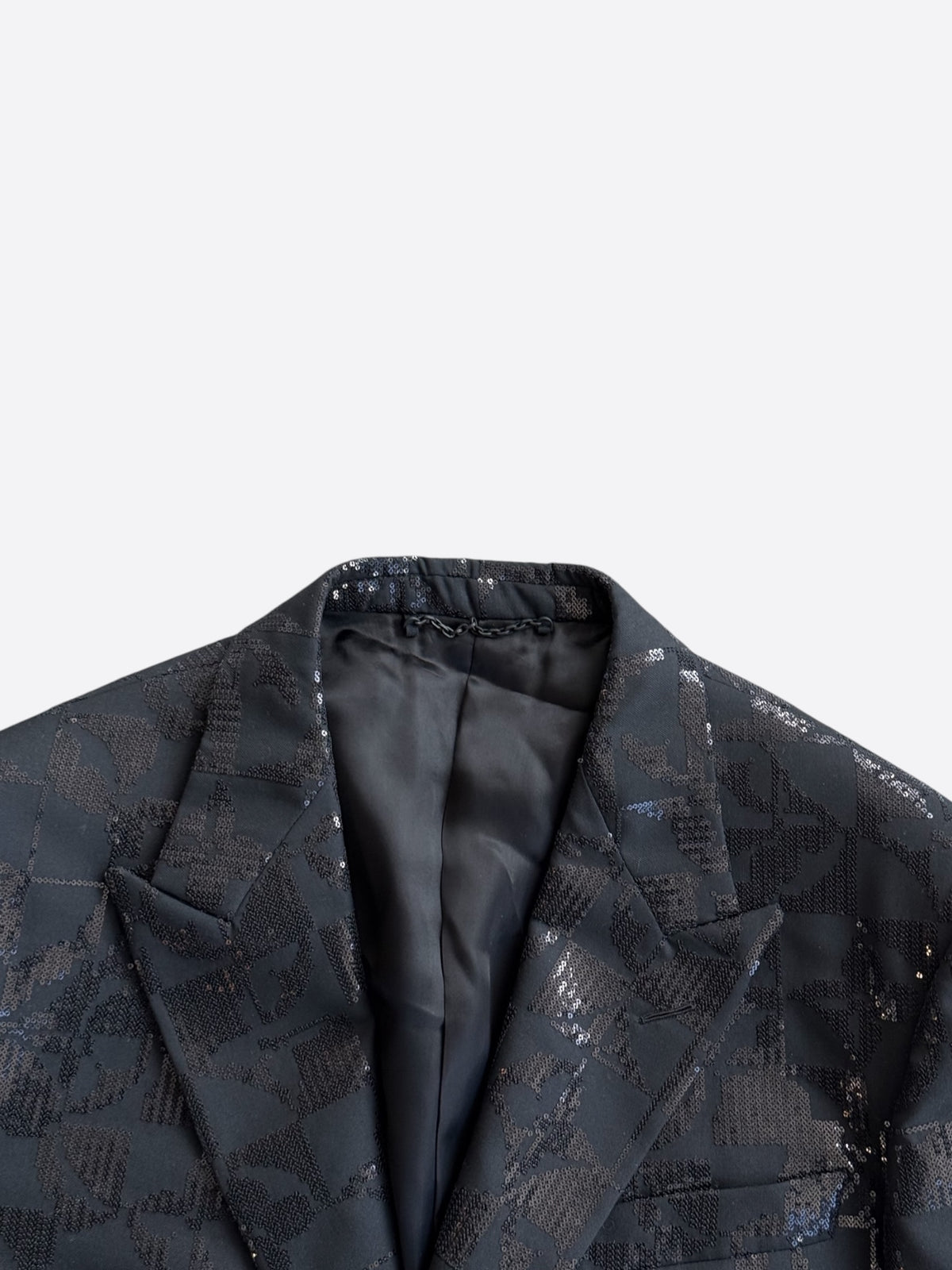 Louis Vuitton Black Sequin Monogram Blazer Jacket