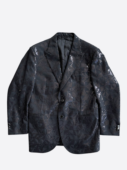 Louis Vuitton Black Sequin Monogram Blazer Jacket