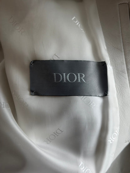Dior White Crocodile Trucker Jacket