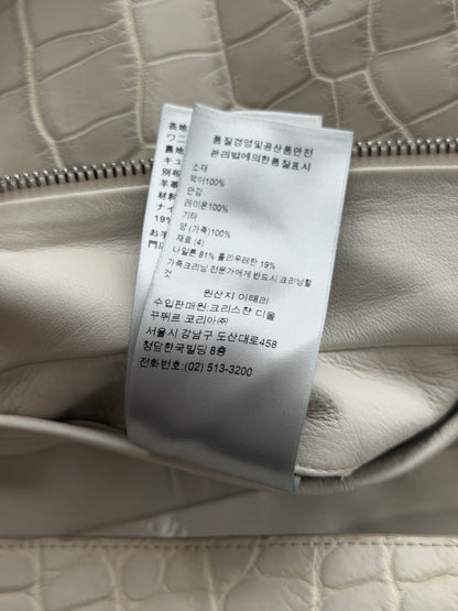 Dior White Crocodile Trucker Jacket