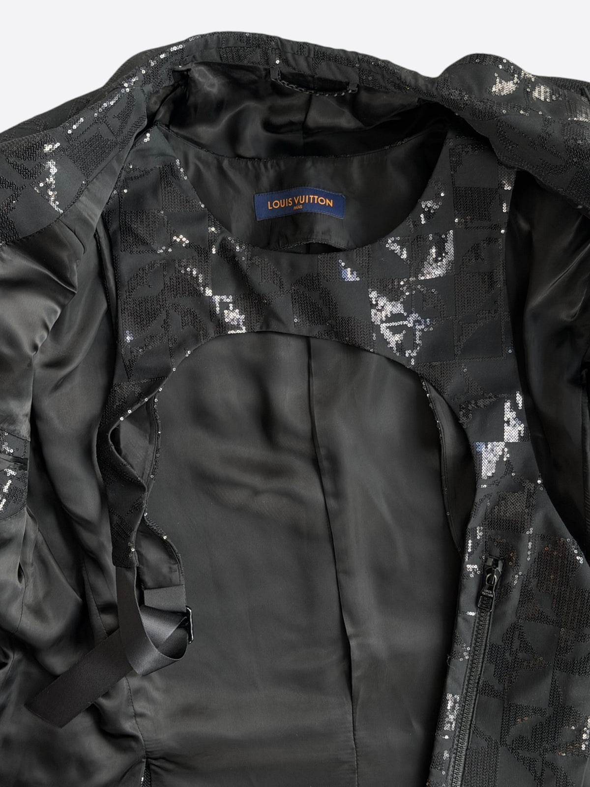 Louis Vuitton Black Sequin Monogram Blazer Jacket