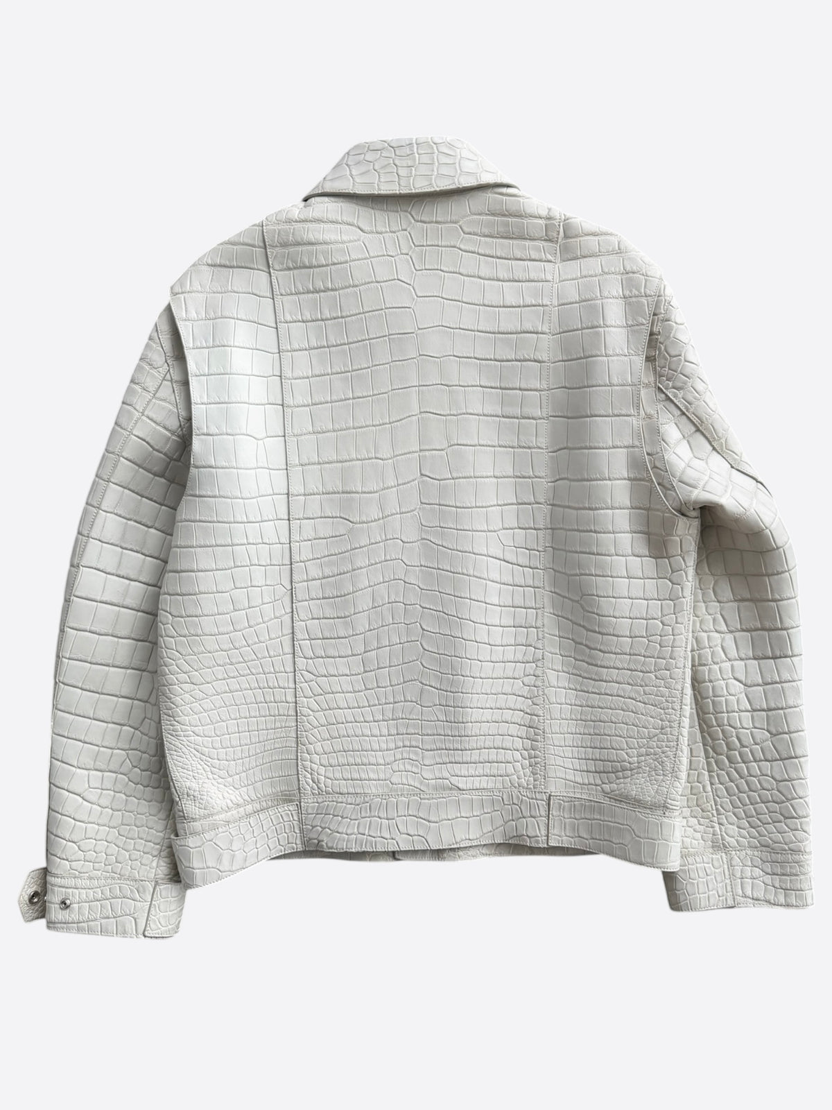 Dior White Crocodile Trucker Jacket