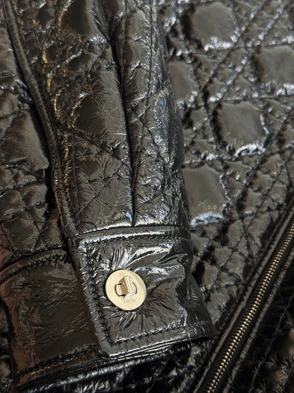 Dior Black Patent Leather Cannage Jacket