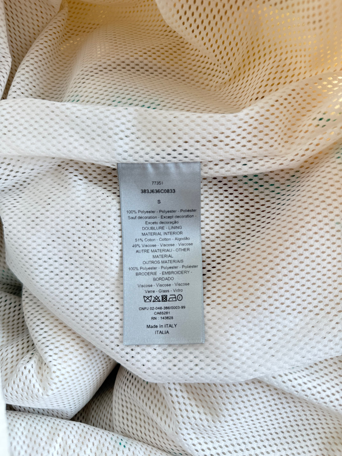 Dior Beige & Green Beaded Floral Half Zip Fleece Jacket