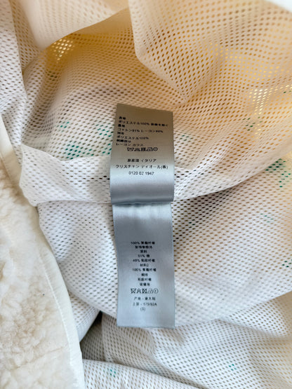 Dior Beige & Green Beaded Floral Half Zip Fleece Jacket