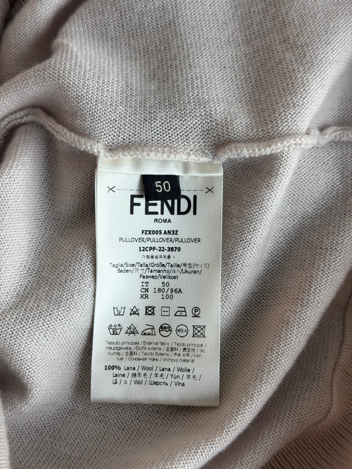 Fendi Beige & Blue Gradient FF Monogram Sweater