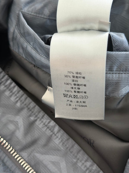 Dior Grey CD Diamond Logo Bomber Jacket