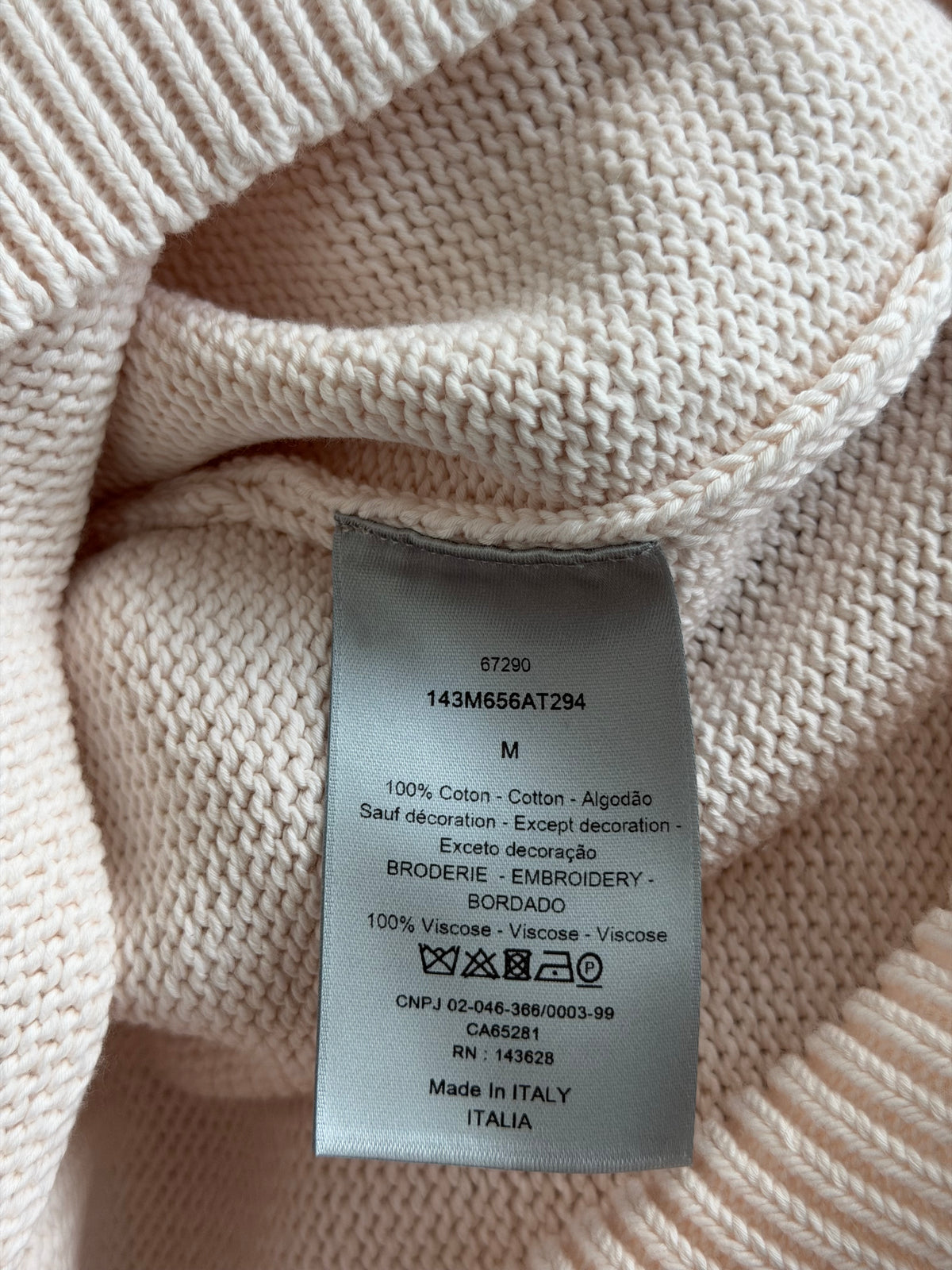 Dior Kenny Scharf Pink & Grey Embroidered Logo Knitted T-Shirt