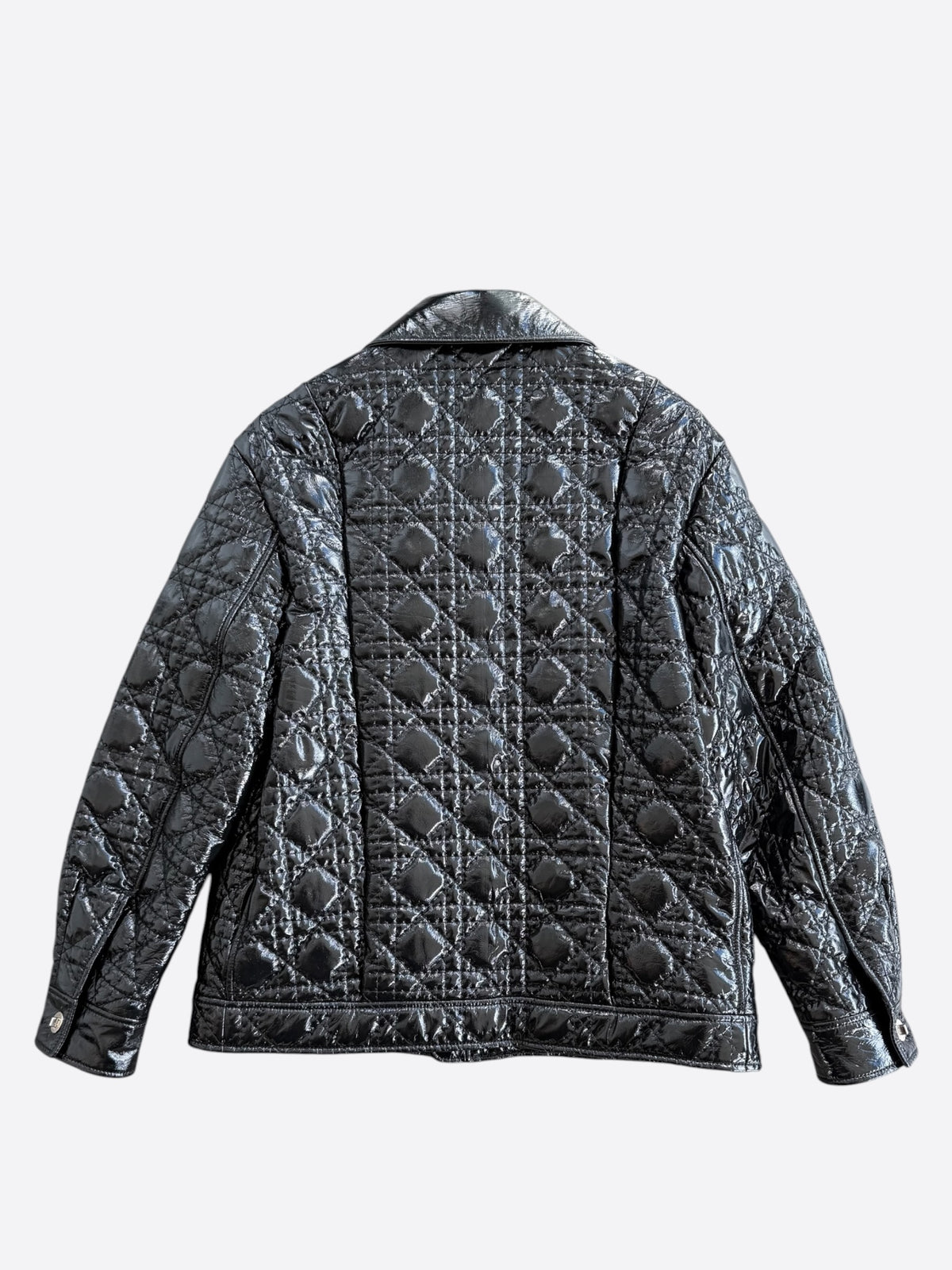 Dior Black Patent Leather Cannage Jacket