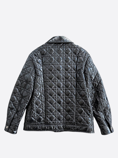 Dior Black Patent Leather Cannage Jacket