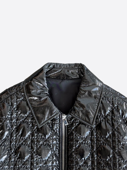 Dior Black Patent Leather Cannage Jacket