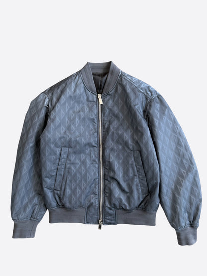 Dior Grey CD Diamond Logo Bomber Jacket