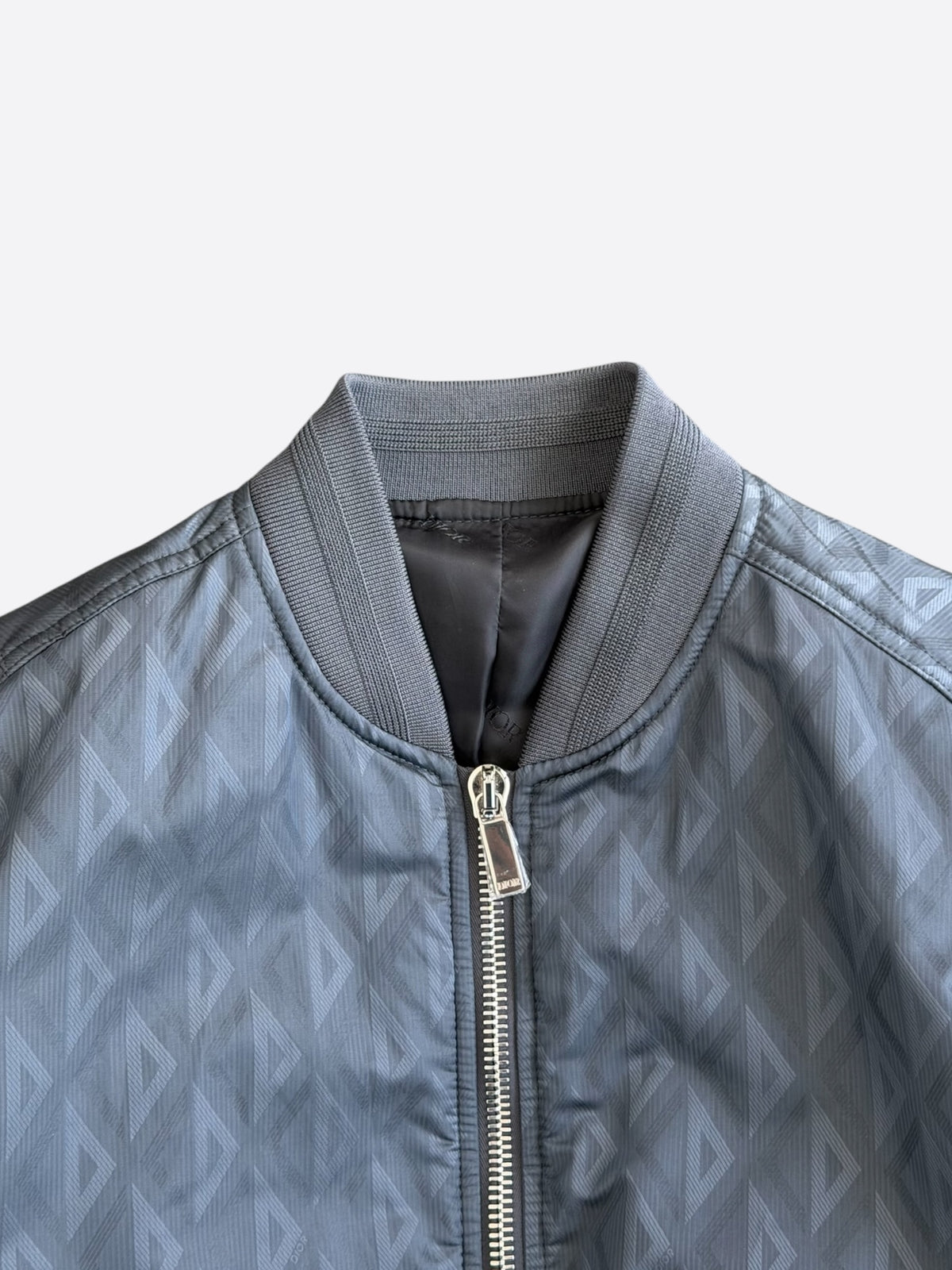 Dior Grey CD Diamond Logo Bomber Jacket
