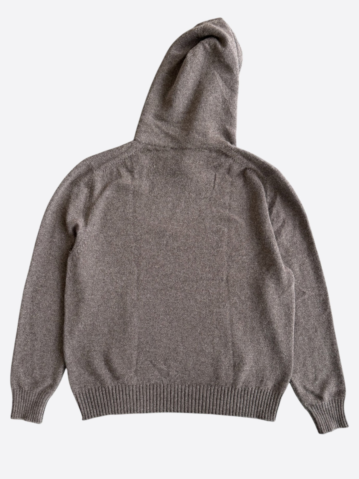 Dior Brown & White Couture Embroidered Logo Cashmere Hoodie