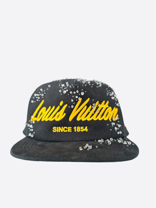 Louis Vuitton Black & Yellow Crystal Hat