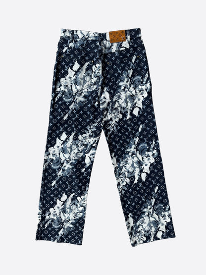 Louis Vuitton Blue Floral Monogram Jeans