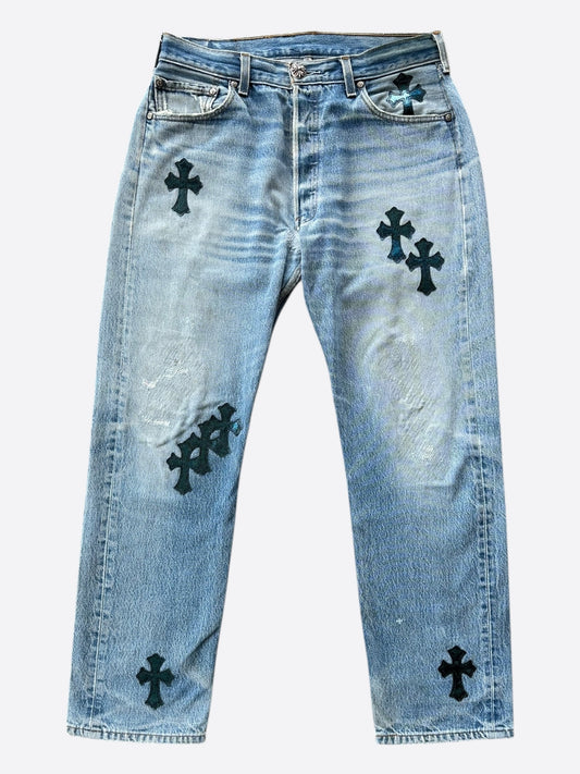 Chrome Hearts Levis St Barth Blue Galaxy Patch Jeans