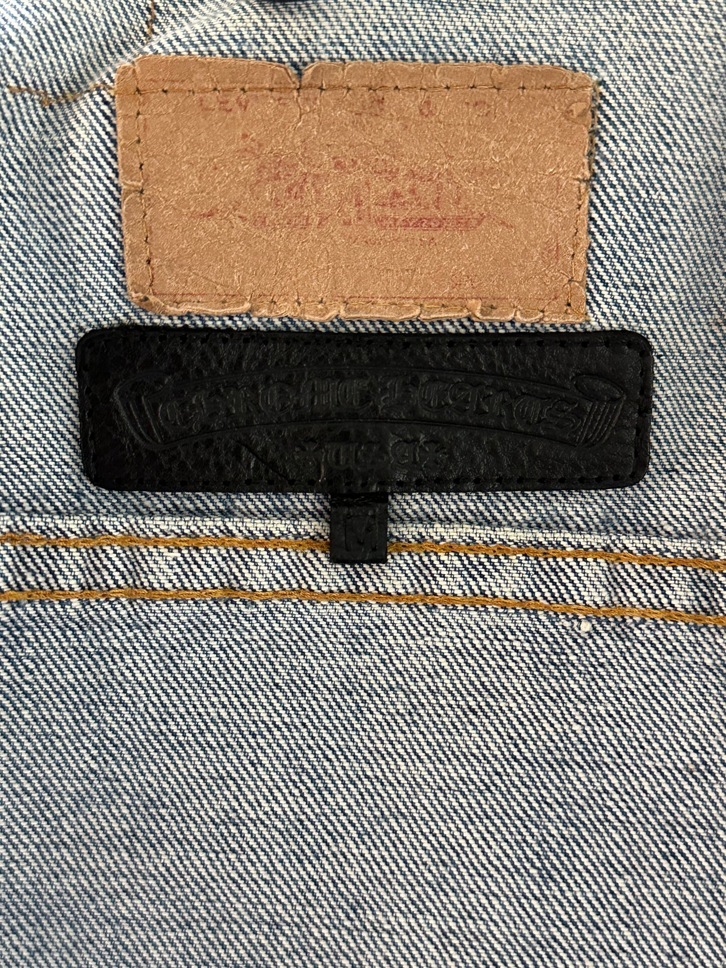 Chrome Hearts Levis Blue & Black Cross Patch Denim Jacket